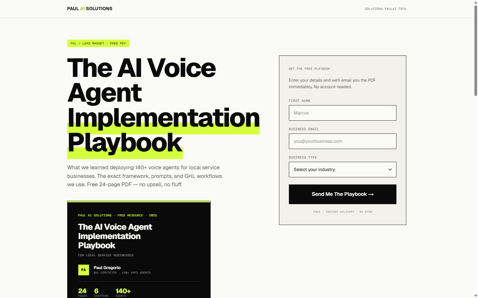 Lead magnet → email capture